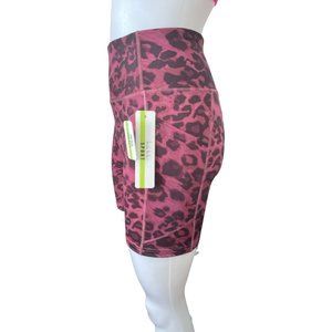 Nicole Miller Sport Women's Bike Shorts Size M Animal Print Mauve